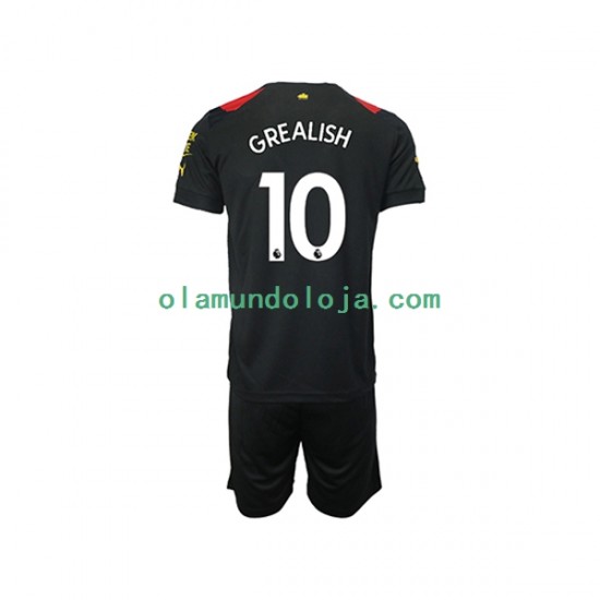 Camisola Manchester City Grealish 10 Criança Equipamento Segundo 2022-2023 Manga Curta